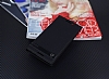 HTC Desire 830 Gizli Mknatsl Yan Kapakl Siyah Deri Klf - Resim: 1