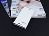 HTC One M9 Gizli Mknatsl Yan Kapakl Beyaz Deri Klf - Resim: 1