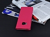 HTC One M9 Gizli Mknatsl Yan Kapakl Pembe Deri Klf - Resim: 2