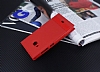 Microsoft Lumia 540 Gizli Mknatsl Yan Kapakl Krmz Deri Klf - Resim: 2