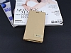 Samsung Galaxy S6 Edge Gizli Mknatsl Yan Kapakl Gold Deri Klf - Resim: 1