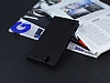 Sony Xperia C4 Gizli Mknatsl Yan Kapakl Siyah Deri Klf - Resim: 2