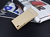 Sony Xperia E5 Gizli Mknatsl Yan Kapakl Gold Deri Klf - Resim: 2