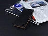 Sony Xperia M4 Aqua Gizli Mknatsl Pencereli Siyah Deri Klf - Resim: 2