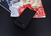Sony Xperia XA Gizli Mknatsl Yan Kapakl Siyah Deri Klf - Resim: 1