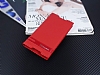 Sony Xperia Z5 Premium Gizli Mknatsl Yan Kapakl Krmz Deri Klf - Resim: 2
