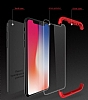 Eiroo Protect Fit iPhone X / XS 360 Derece Koruma Siyah-Krmz Rubber Klf - Resim: 6