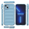 Eiroo Puffer iPhone 15 Mavi Silikon Klf - Resim: 2