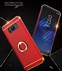 Eiroo Ring Fit Samsung Galaxy Note 8 Selfie Yzkl Krmz Rubber Klf - Resim: 2