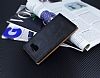 Samsung Galaxy A5 2016 Gizli Mknatsl ift ereveli Siyah Deri Klf - Resim: 1