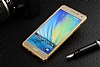 Eiroo Samsung Galaxy A5 Metal Kenarl Gold Deri Klf - Resim: 3