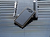 Eiroo Samsung Galaxy A7 Metal Kenarl Siyah Deri Klf - Resim: 7