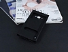 Samsung Galaxy A8 Gizli Mknatsl ift Pencereli Siyah Deri Klf - Resim: 1