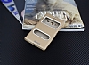 Samsung Galaxy Core Prime Gizli Mknatsl ift ereveli Gold Deri Klf - Resim: 1