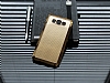 Eiroo Samsung Galaxy E7 Gold Metal Kenarl Gold Rubber Klf - Resim: 1