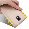 Eiroo Samsung Galaxy Note 3 Metal Kenarl Gold Rubber Klf - Resim: 1