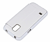 Eiroo Samsung Galaxy S5 mini Vantuzlu Pencereli Beyaz Deri Klf - Resim: 3