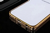 Eiroo Samsung Galaxy S6 Edge Gold izgili Round Metal Bumper ereve Gold Klf - Resim: 4