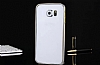 Eiroo Samsung Galaxy S6 Edge Gold izgili Round Metal Bumper ereve Silver Klf - Resim: 2