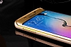 Eiroo Samsung Galaxy S6 Edge Metal Kenarl Beyaz Deri Klf - Resim: 3