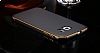 Eiroo Samsung Galaxy S6 Edge Metal Kenarl Siyah Rubber Klf - Resim: 1