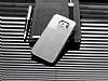 Eiroo Samsung Galaxy S6 Edge Silver Metal Kenarl Gri Rubber Klf - Resim: 1