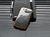 Eiroo Samsung Galaxy Grand Duos Gold Metal Kenarl Siyah Rubber Klf - Resim: 1