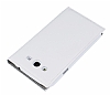 Samsung Galaxy Grand Gizli Mknatsl ift Pencereli Beyaz Deri Klf - Resim: 2