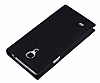 Samsung i9190 Galaxy S4 mini Gizli Mknatsl Pencereli Siyah Deri Klf - Resim: 1