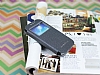 Eiroo Samsung i9190 Galaxy S4 Mini Standl Pencereli Gri Deri Klf - Resim: 1