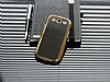 Eiroo Samsung i9300 Galaxy S3 Gold Metal Kenarl Siyah Rubber Klf - Resim: 1