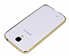 Eiroo Samsung i9500 Galaxy S4 Gold izgili Round Metal Bumper ereve Gold Klf - Resim: 2