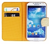 Eiroo Samsung i9500 Galaxy S4 Tal Czdanl Gold Deri Klf - Resim: 3