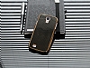 Eiroo Samsung i9600 Galaxy S4 Gold Metal Kenarl Siyah Rubber Klf - Resim: 1