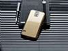 Eiroo Samsung i9600 Galaxy S5 Gold Metal Kenarl Gold Rubber Klf - Resim: 1
