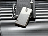 Eiroo Samsung i9600 Galaxy S5 Silver Metal Kenarl Gri Rubber Klf - Resim: 1