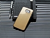Eiroo Samsung i9800 Galaxy S6 Gold Metal Kenarl Gold Rubber Klf - Resim: 1