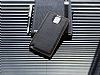 Eiroo Samsung N9000 Galaxy Note 3 Metal Kenarl Siyah Deri Klf - Resim: 1
