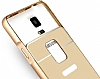 Eiroo Samsung N9100 Galaxy Note 4 ift Katmanl Metal Gold Klf - Resim: 1