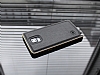 Eiroo Samsung N9100 Galaxy Note 4 Metal Kenarl Siyah Deri Klf - Resim: 12