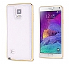 Eiroo Samsung N9100 Galaxy Note 4 Metal Kenarl Beyaz Deri Klf - Resim: 3