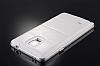 Eiroo Samsung N9100 Galaxy Note 4 Metal Kenarl Bubble Beyaz Deri Klf - Resim: 2