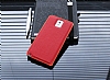 Eiroo Samsung N9000 Galaxy Note 3 Metal Kenarl Krmz Deri Klf - Resim: 4