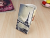 Samsung N9100 Galaxy Note 4 Eiffel Gizli Mknatsl Czdanl Deri Klf - Resim: 1