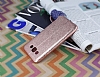 Fit Samsung Galaxy E7 Ultra nce Metalik Rose Gold Silikon Klf - Resim: 2