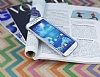Fit Samsung Galaxy i9500 S4 Ultra nce Metalik Silver Silikon Klf - Resim: 1