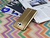 Fit Samsung Galaxy Note 5 Ultra nce Metalik Gold Silikon Klf - Resim: 1