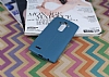LG G4 Deri Desenli Ultra nce Koyu Mavi Silikon Klf - Resim: 1