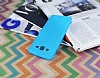 Samsung Galaxy On5 Deri Desenli Ultra nce Mavi Silikon Klf - Resim: 1