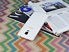 Samsung N9100 Galaxy Note 4 Deri Desenli Ultra nce effaf Beyaz Silikon Klf - Resim: 2